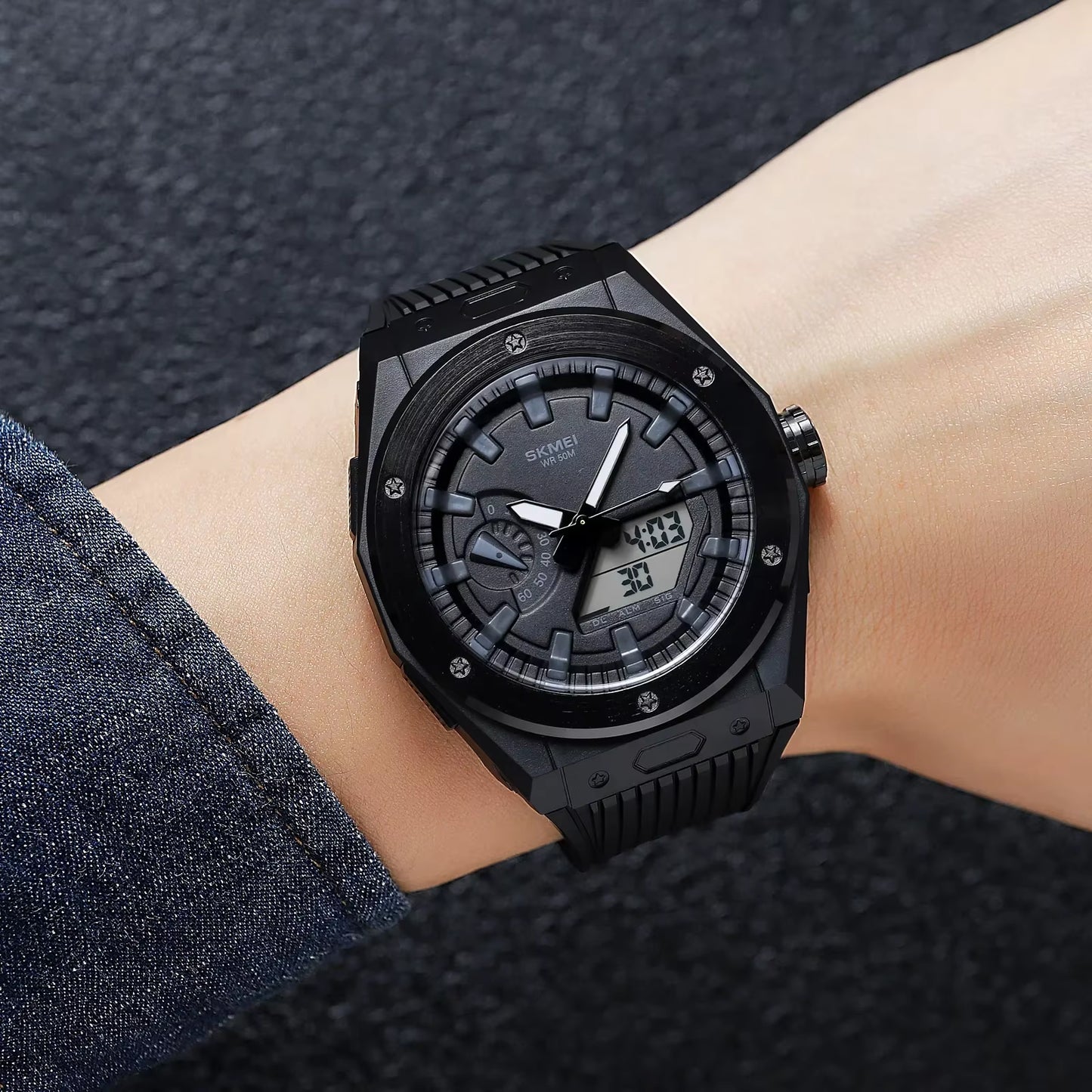 2103 New Sport Watch Men LED Digital Watch 3 Time Chrono Digital Wristwatches 50M Waterproof Alarm Clock Relogio Masculino
