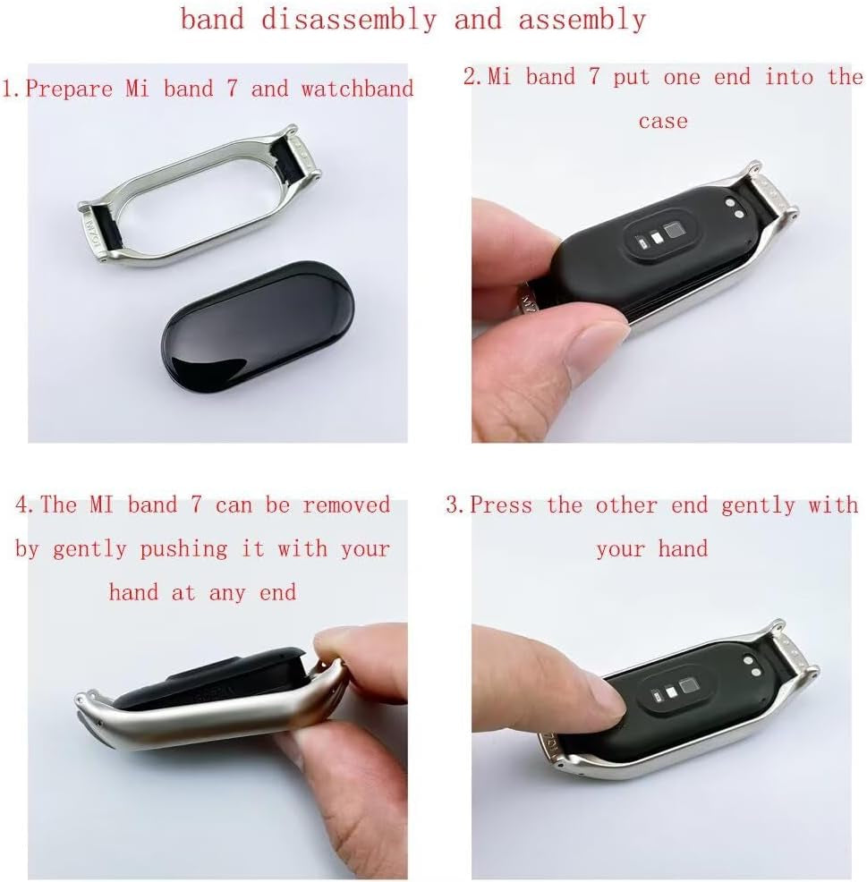 Compatible with Xiaomi Mi Band 7 Strap,Leather Replacement Band Wirstband Accessories with Metal Frame for Xiaomi Mi Band 7 Smart Bracelet