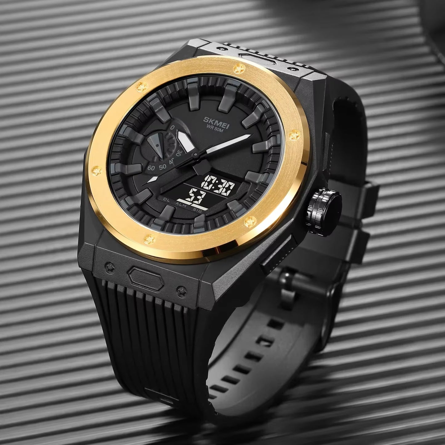 2103 New Sport Watch Men LED Digital Watch 3 Time Chrono Digital Wristwatches 50M Waterproof Alarm Clock Relogio Masculino