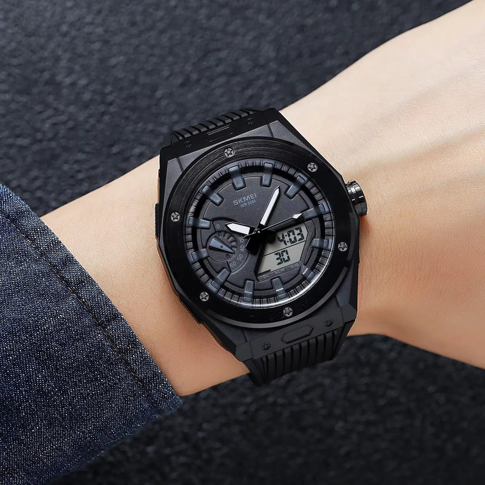 2103 New Sport Watch Men LED Digital Watch 3 Time Chrono Digital Wristwatches 50M Waterproof Alarm Clock Relogio Masculino
